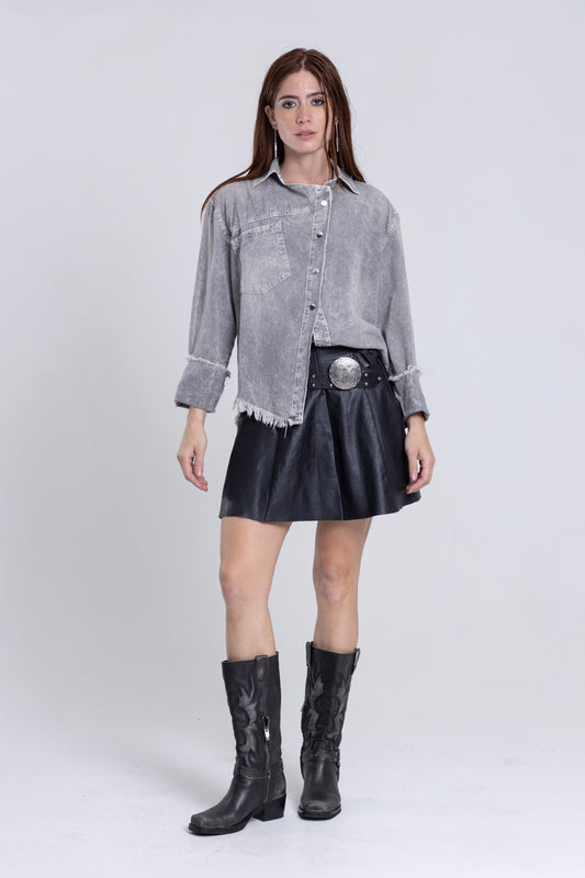 CAMISA ASIMÉTRICA CENIZO